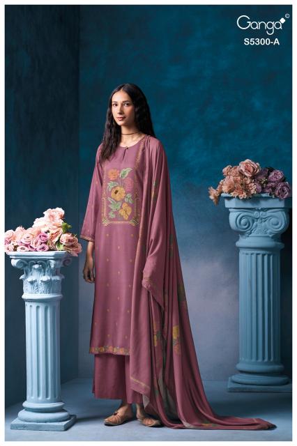 Ganga bayael 5300 unstitched wholesale dress material